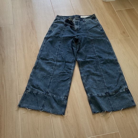 rag & bone Denim - Rag & bone Arianna jeans, raw hem, wide leg, size 28